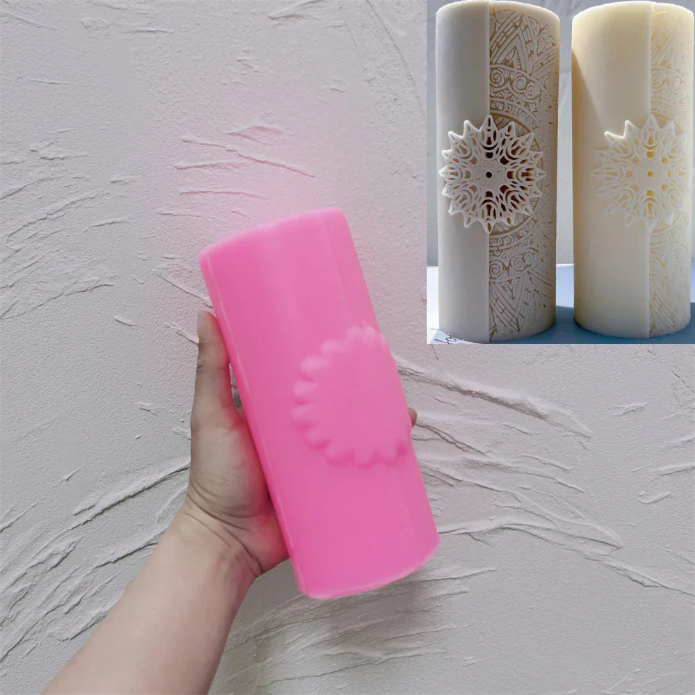 Floral mandala Pillar Candle Moulds