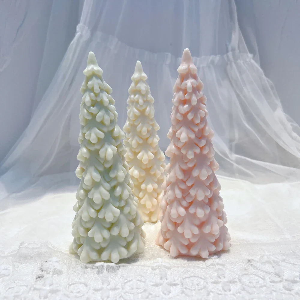 Medium size Snow Pine Christmas Tree Silicone Candle Mould