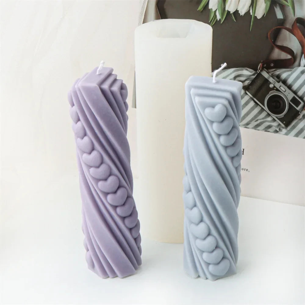 DIY Love Spiral Cylinder Candle Mould Nordic Decor