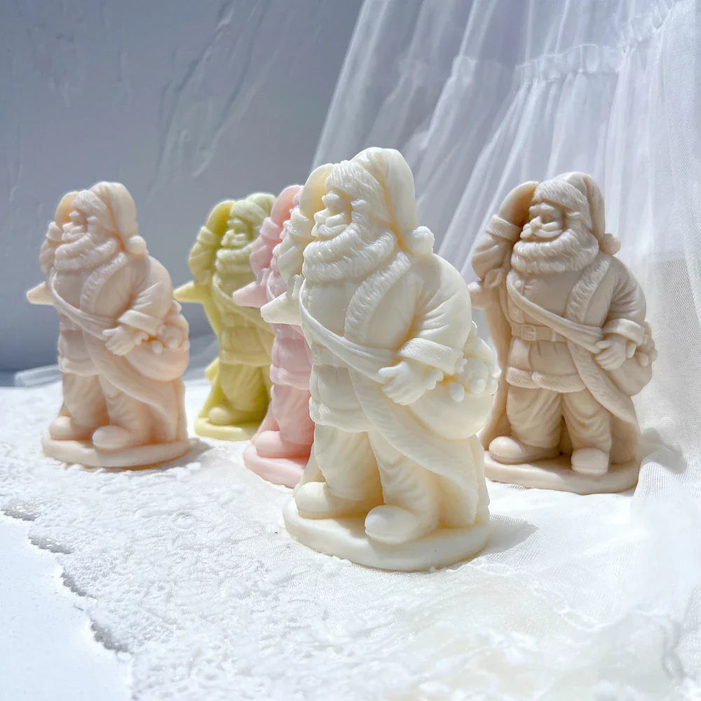 Deer Santa Claus Candle Mould - Christmas Art Sculpture