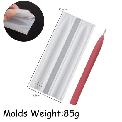 Spiral Twist Long Rod Candle Mould