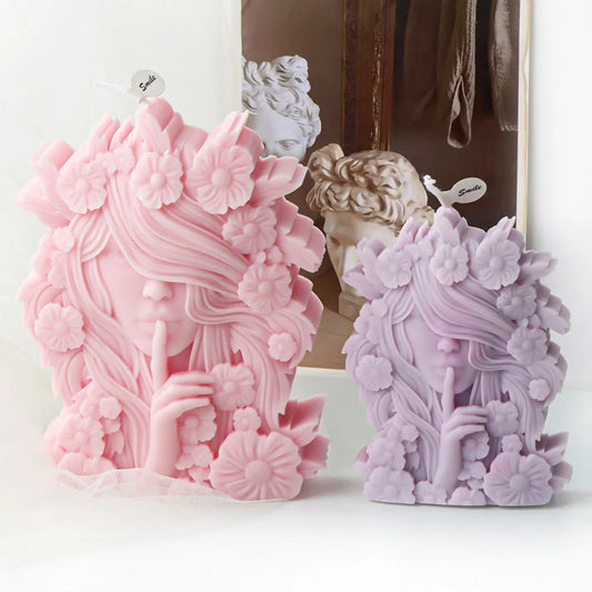 Flower Goddess Portrait Candle Silicone Mould