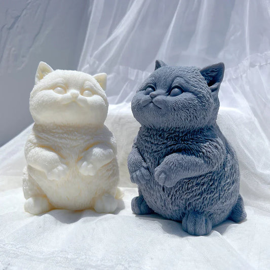 Standing Cute Cat Candle Silicone Mould