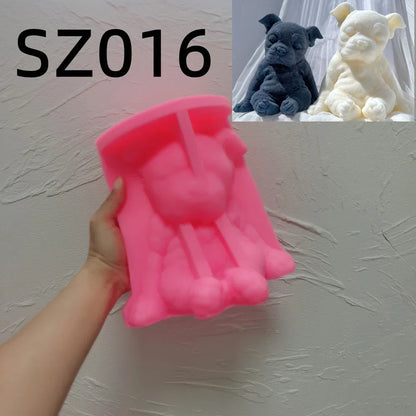 Sitting Sleeping Boston Terrier Puppy Candle Mould
