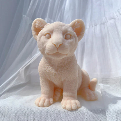 Sitting Lion Statue Candle Mould for Animal Lover Decor