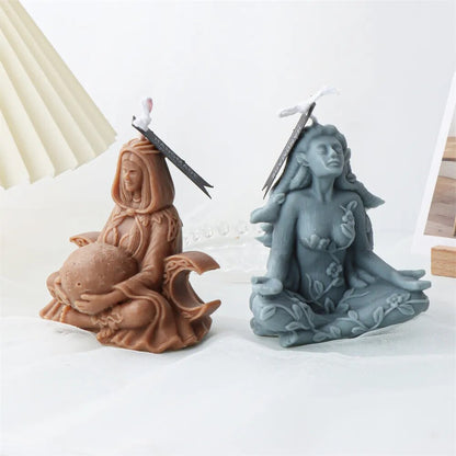 Triple Moon Goddess Cerridwen Candle Mould