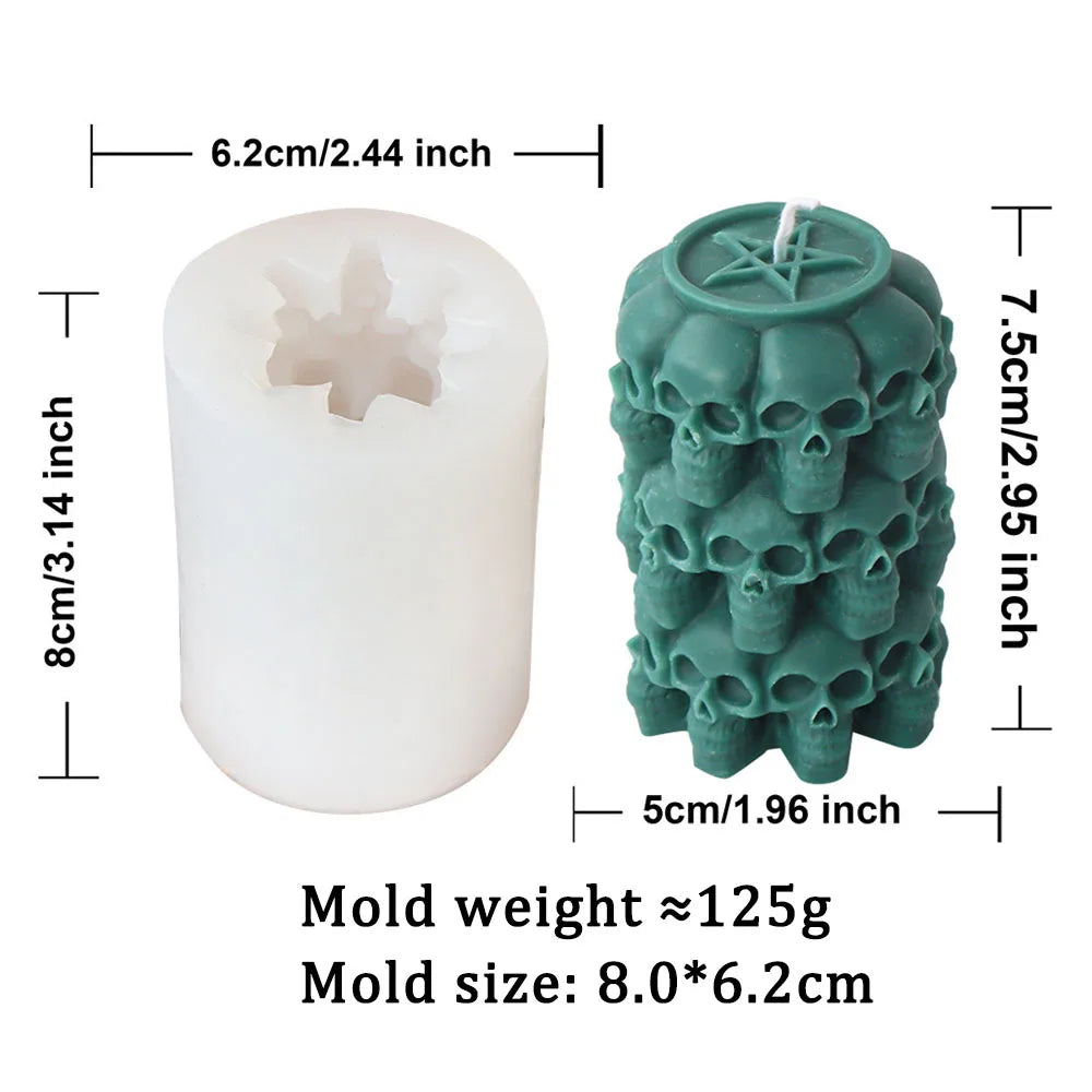 3D Skull Head Candle Moulds