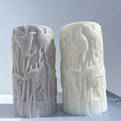 Bird Pillar Candle Mould Silicone