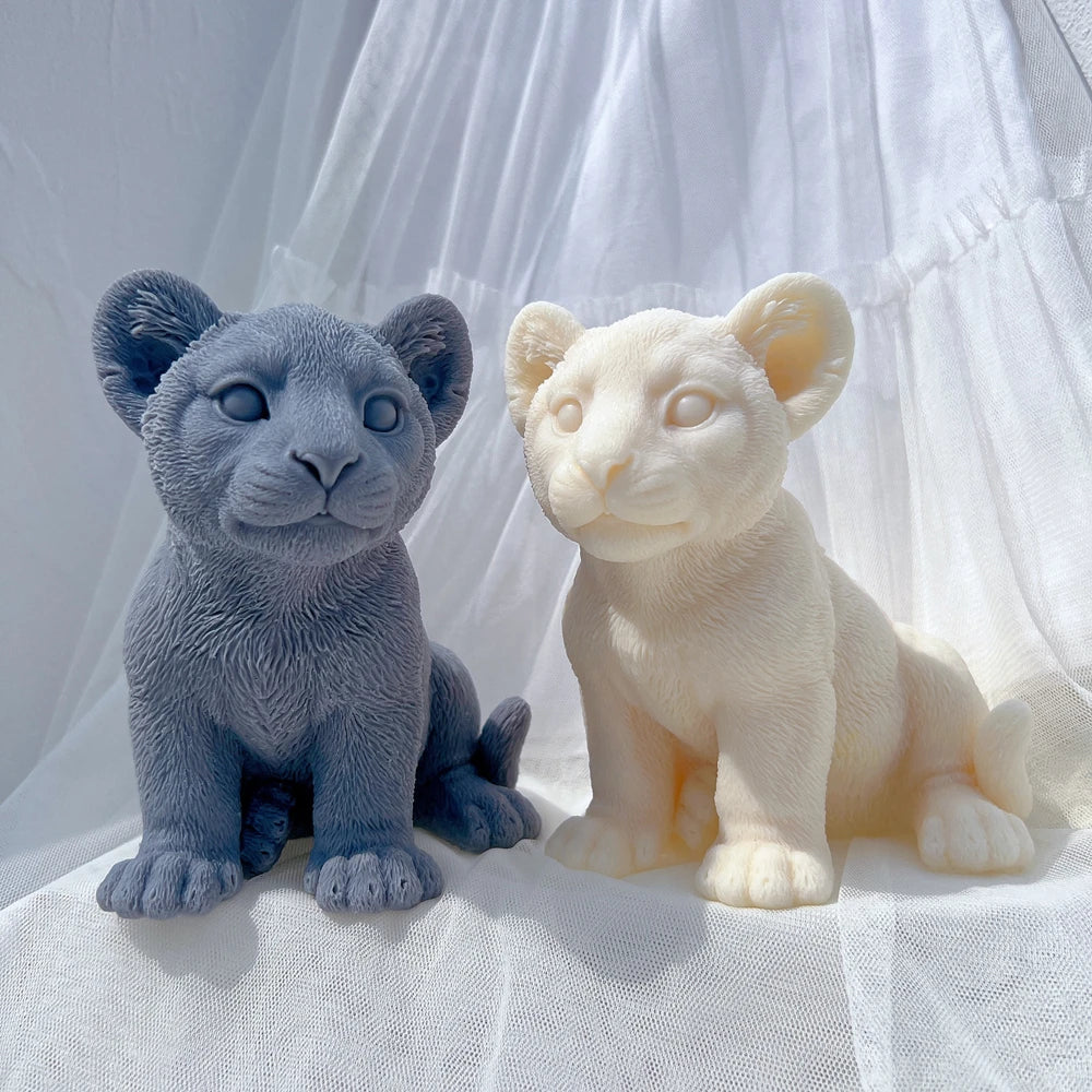 Sitting Lion Statue Candle Mould for Animal Lover Decor