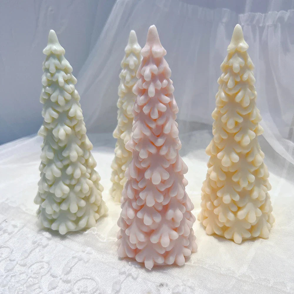 Medium size Snow Pine Christmas Tree Silicone Candle Mould