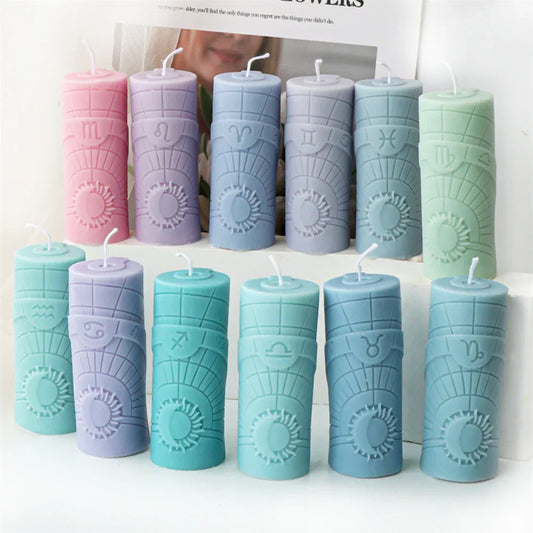 3D Constellation Pillar Candle Mould for Zodiac Designs