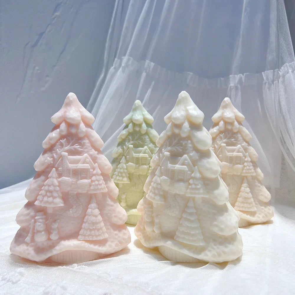15CM Details Christmas Tree Silicone Candle Mould