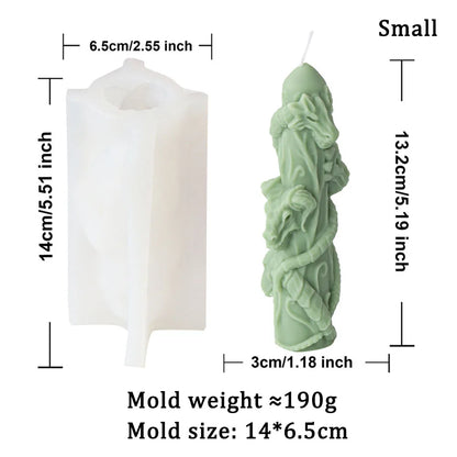 Dragon Head Pillar Candle Mould