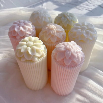 Cylindrical Pillar Flower Candle Mould