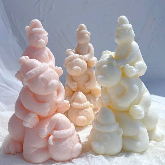 Teddy Bear Christmas Tree Candle Mould