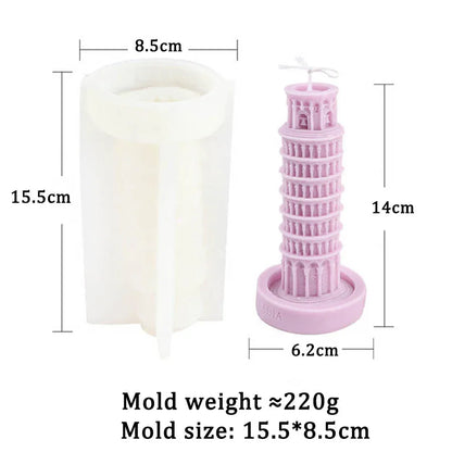 Eiffel Tower Pisa Tower Silicone Candle Mould