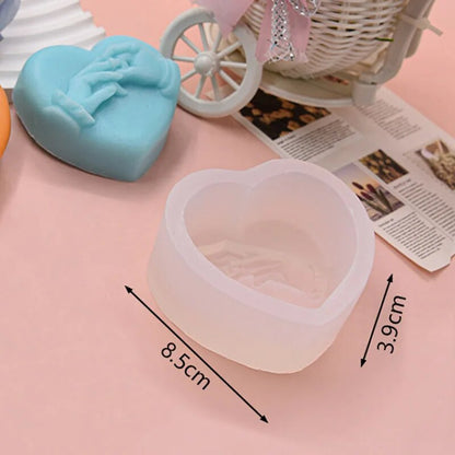 Holding Heart Love Candle Mould