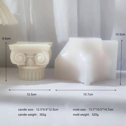 Large Roman Pillar Candle Mould Classic Corinthian 