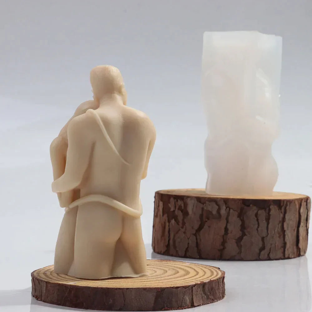 Embrace Lovers Portrait Candle Mould Silicone