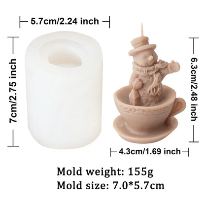Christmas Mini Santa Cups Silicone Candle Mould - 8 Style