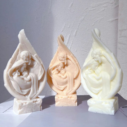 Holy Family in Angel Wings Candle Mould