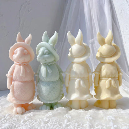 Apron Rabbit Girl Silicone Candle Moulds