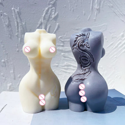 Dragon Tattoo Man Woman Body Candle Mould