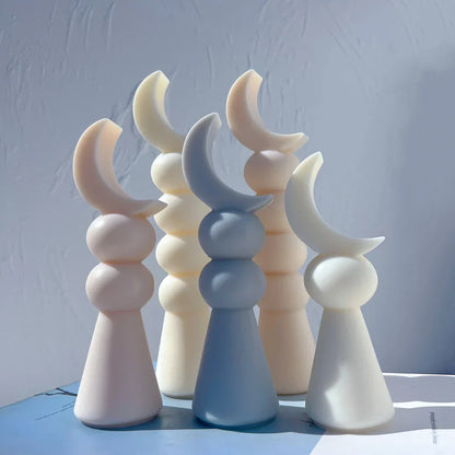 Crescent Moon Pillar Candle Mould