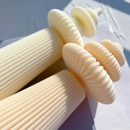 Cylindrical Striped Pillar Candle Mould