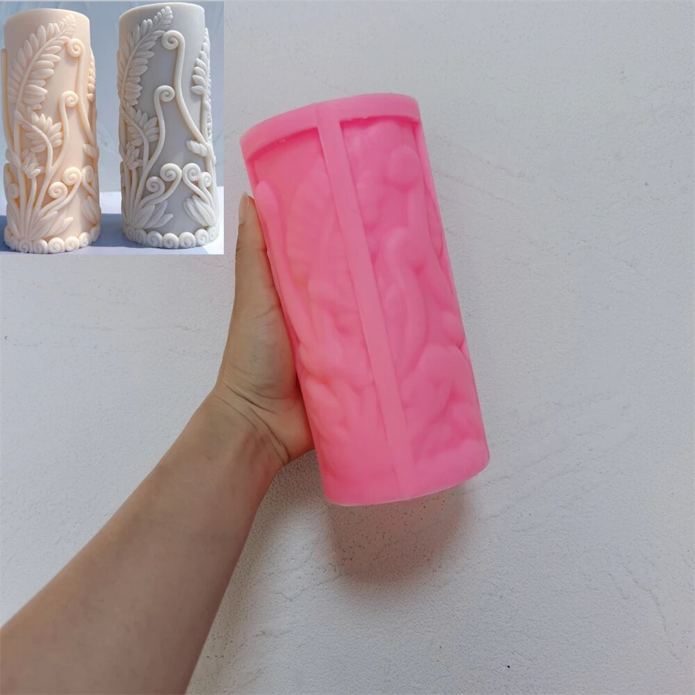 Fern Pillar Candle Mould