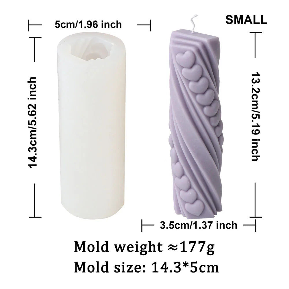 DIY Love Spiral Cylinder Candle Mould Nordic Decor