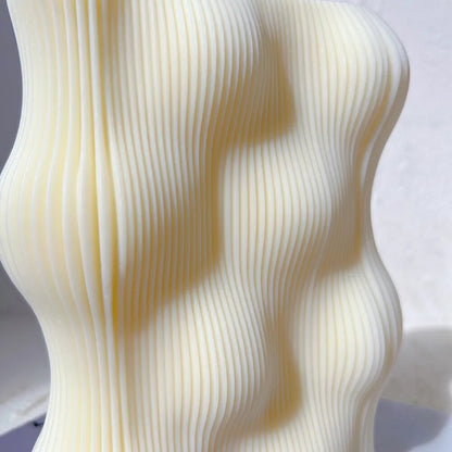 Wave Twirl Rectangle Ribbed Candle Moulds