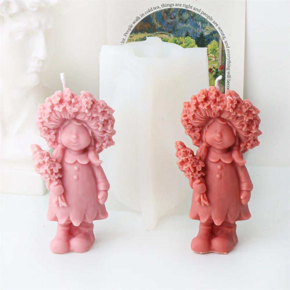 Lavender Hat Boy and Girl Candle Silicone Mould