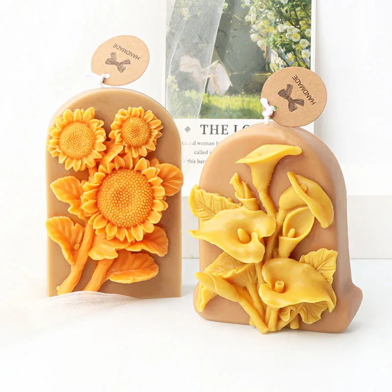 3D Flower Shape Scented Candle Silicone Mould