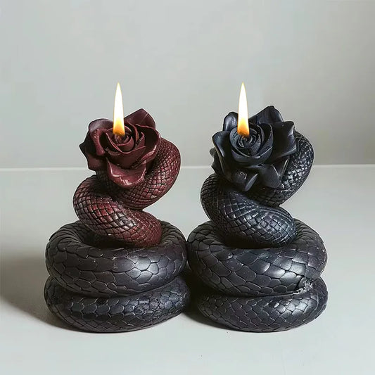 Snake Shaped Rose Candle Mould