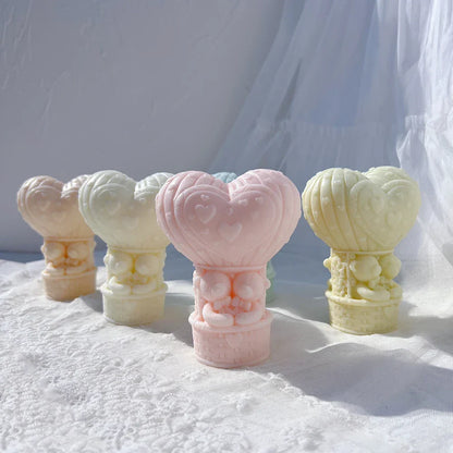 Teddy Bear in Heart Balloon Candle Mould