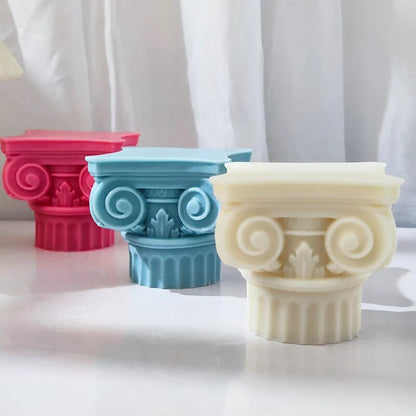 Large Roman Pillar Candle Mould Classic Corinthian 