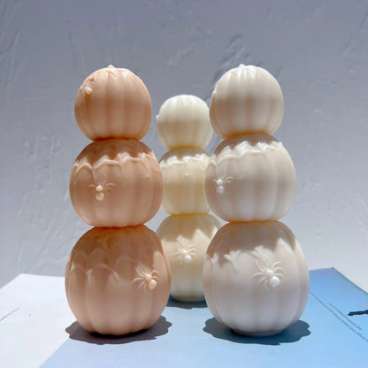Halloween Spider Pumpkin Stack Candle Mould