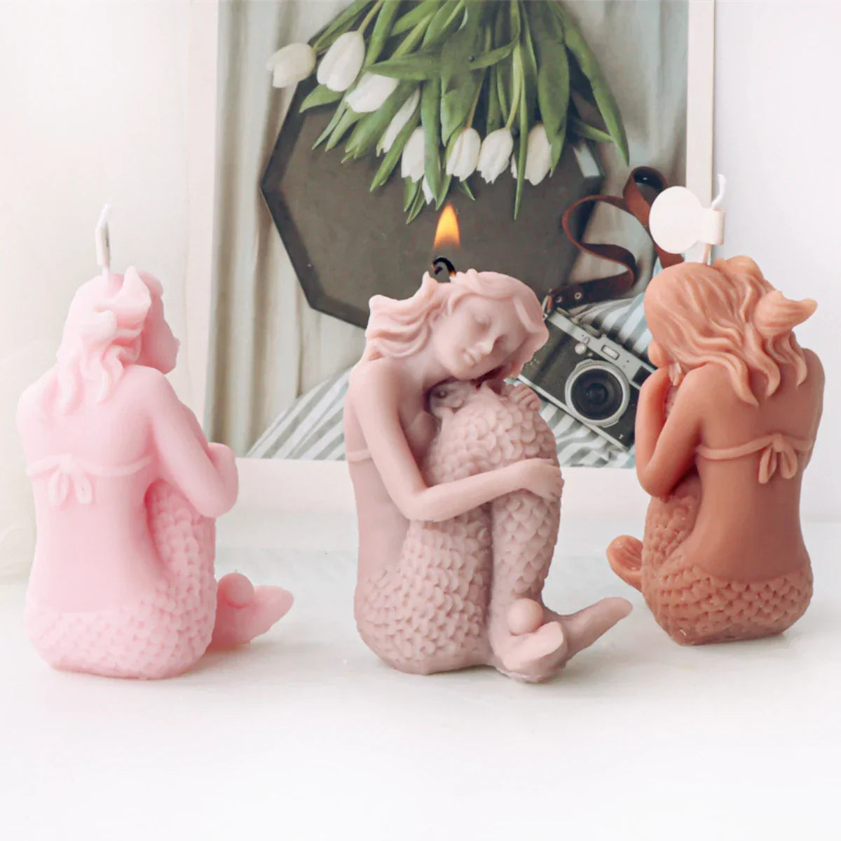 Delicate Mermaid Shape Silicone Candle Mould