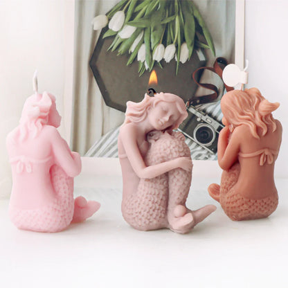 Delicate Mermaid Shape Silicone Candle Mould