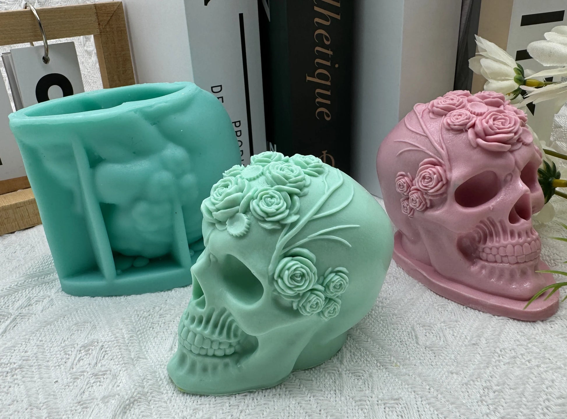 Flower Skull Candle Mould