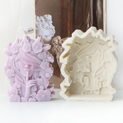 Flower Goddess Portrait Candle Silicone Mould