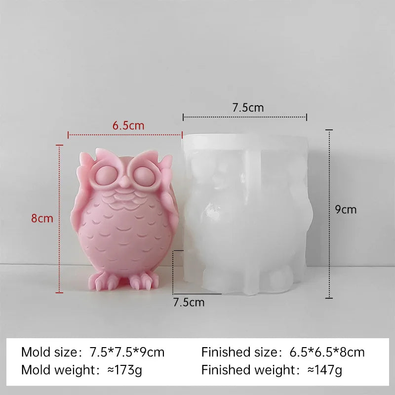 Cartoon Owl Silicone Candle Mould for DIY Aroma Candle