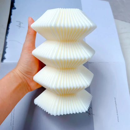 Hexagon Ribbed Pillar Silicone Candle mould