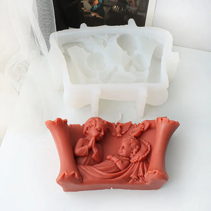 Large size Scroll Boy and Girl Candle Mould