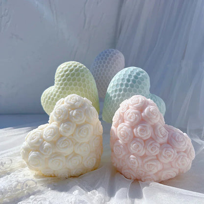 Honeycomb Pattern Heart Shape Candle Mould