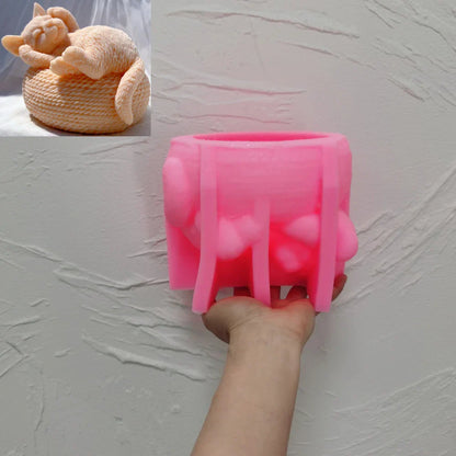 Cute Cat Statue Silicone Candle Mould