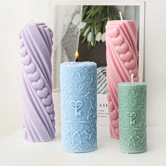 DIY Love Spiral Cylinder Candle Mould Nordic Decor