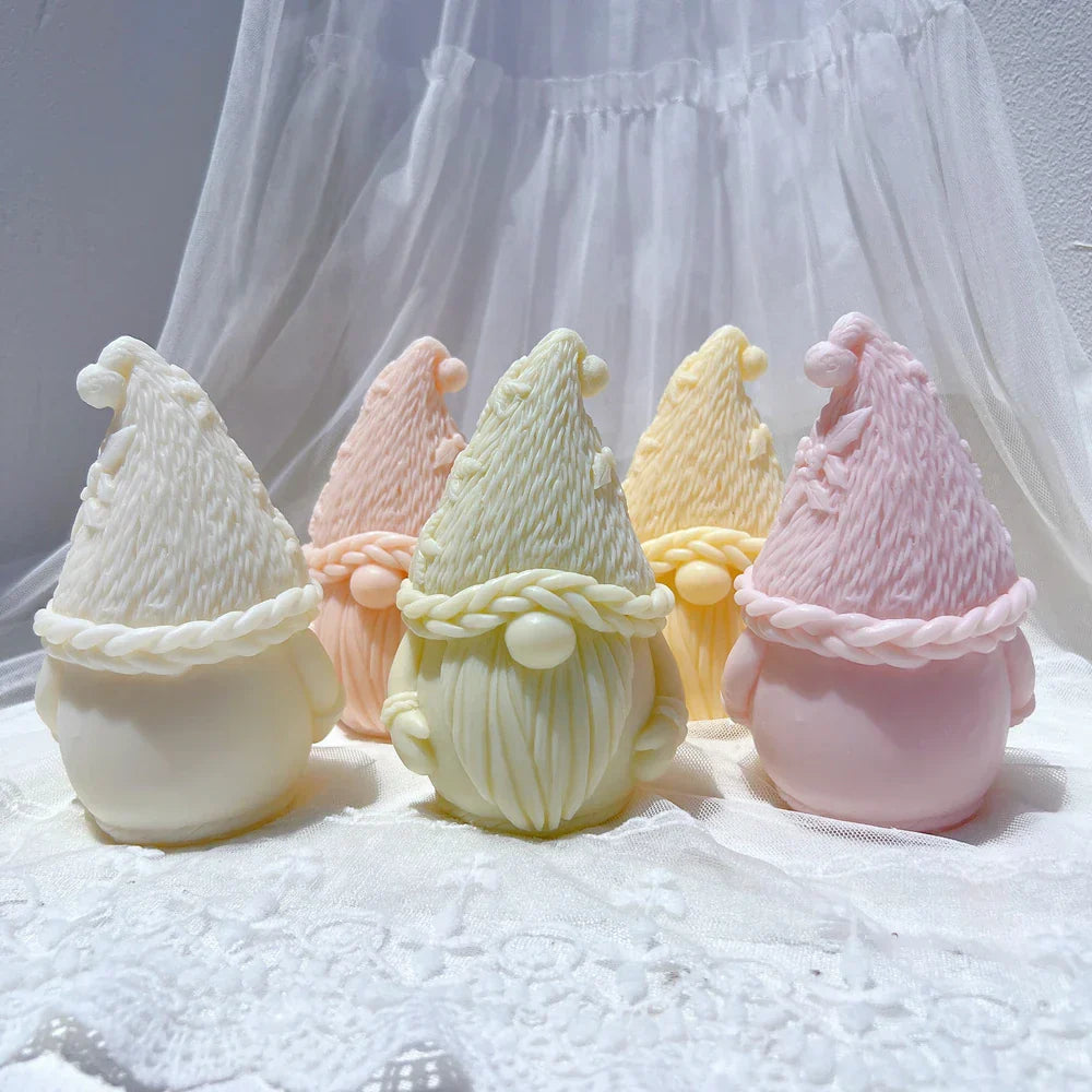 Knitted Christmas Gnome Candle Mould