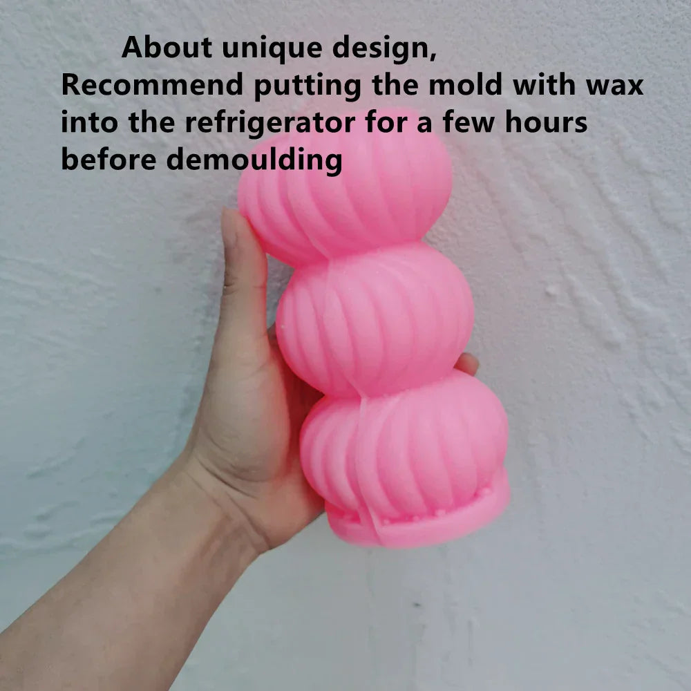 Round Swirl Pillar Candle Silicone Mould